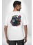 Kulaklık Kedi Müzik Tekir Beyaz Oversize Kadın Erkek Ön ve Sırt Baskılı T-Shirt 2