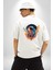 Bulutlar Astronot Uzay Beyaz Oversize Kadın Erkek Ön ve Sırt Baskılı T-Shirt 2