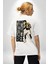 Kelebek Gibi Uçar Arı Gibi Sokarım Ali Boks Beyaz Oversize Kadın Erkek Ön ve Sırt Baskılı T-Shirt 2