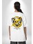 Sebep Olmadan Mutlu Ol Beyaz Oversize Kadın Erkek Ön ve Sırt Baskılı T-Shirt 4