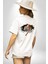 Kırık Duvar Kaplan Beyaz Oversize Kadın Erkek Ön ve Sırt Baskılı T-Shirt 2