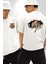 Kırık Duvar Kaplan Beyaz Oversize Kadın Erkek Ön ve Sırt Baskılı T-Shirt 1