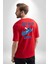 Do It Later Stitch Biberon Animasyon Kırmızı Oversize Kadın Erkek Ön ve Sırt Baskılı T-Shirt 2