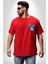 Do It Later Stitch Biberon Animasyon Kırmızı Oversize Kadın Erkek Ön ve Sırt Baskılı T-Shirt 5