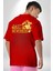 Yerine Sevemem Aslan Sarı Kırmızı Kırmızı Oversize Kadın Erkek Ön ve Sırt Baskılı T-Shirt 2