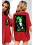 Roonoa Zoro Luffy One Piece Anime Kırmızı Oversize Kadın Erkek Ön ve Sırt Baskılı T-Shirt 1
