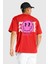 Positive Enerji Emoji Gülen Surat Kırmızı Oversize Kadın Erkek Ön ve Sırt Baskılı T-Shirt 4