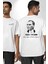 Atatürk 10 Kasım Anma Beyaz Oversize Kadın Erkek Ön ve Sırt Baskılı T-Shirt 1