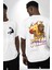 Basketbol Shaquille Oneal Star Ateş Topu Beyaz Oversize Kadın Erkek Ön ve Sırt Baskılı T-Shirt 1