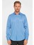 Slim Fit Uzun Kollu Kolay Ütü Teri Emen Nefes Alan Doku Kravatlık Dört Mevsim Indigo Erkek Gömlek 2