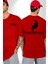 Korku Filmi Birdaha Uyku Uyuyamayacaksın Kırmızı Oversize Kadın Erkek Ön ve Sırt Baskılı T-Shirt 1