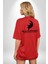 Korku Filmi Birdaha Uyku Uyuyamayacaksın Kırmızı Oversize Kadın Erkek Ön ve Sırt Baskılı T-Shirt 4