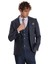 Ekose Ceketli Slim Fit Lacivert Erkek Takım Elbise - Wessi 1