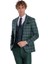 Mavi Yelekli Slim Fit Ekose Yeşil Erkek Takım Elbise - Wessi 1