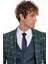 Mavi Yelekli Slim Fit Ekose Yeşil Erkek Takım Elbise - Wessi 2