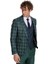 Mavi Yelekli Slim Fit Ekose Yeşil Erkek Takım Elbise - Wessi 5