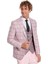 Ekose Ceketli Slim Fit Pembe Erkek Takım Elbise - Wessi 1