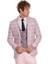 Ekose Ceketli Slim Fit Pembe Erkek Takım Elbise - Wessi 4