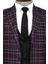 Ekose Yelekli Bordo Erkek Takım Elbise - Wessi 2
