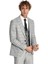 Gri Yelekli Slim Fit Ekose Açık Gri Erkek Takım Elbise - Wessi 3
