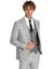 Gri Yelekli Slim Fit Ekose Açık Gri Erkek Takım Elbise - Wessi 4