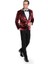 Kadife Slim Fit Bordo Erkek Smokin Ceket - Wessi 5