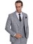 Ekose Ceketli Slim Fit Açık Gri Erkek Takım Elbise - Wessi 1