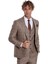 Ekose Ceketli Slim Fit Açık Kahverengi Erkek Takım Elbise - Wessi 1