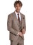 Ekose Ceketli Slim Fit Açık Kahverengi Erkek Takım Elbise - Wessi 5