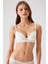 2'li Ekonomik Paket Siyah-Ekru 4731001-2 Rome Balenli Soft Push Up Dantelli Sütyen Set 1
