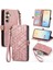 Samsung Galaxy S24ILE Uyumlu Cüzdan Kılıf Geometrik Kabartmalı Pu Deri Kickstand Kart Yuvaları Flip Folyo Kapak (Yurt Dışından) 1