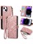 iPhone 14ILE Uyumlu Cüzdan Kılıf Geometrik Kabartmalı Pu Deri Kickstand Kart Yuvaları Flip Folyo Kapak (Yurt Dışından) 1