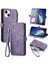 iPhone 15 Plusile Uyumlu Cüzdan Kılıf Geometrik Kabartmalı Pu Deri Kickstand Kart Yuvaları Flip Folyo Kapak (Yurt Dışından) 1
