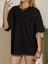 Kadın Basic Bisiklet Yaka Salaş Oversize Boyfriend T-Shirt 3