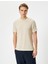 Slim Fit Tişört Bisiklet Yaka Kısa Kollu Dokulu 1
