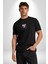 Asla Asla Deme Siyah Oversize Kadın Erkek Ön Orta Minimal Baskılı T-Shirt 2