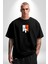 My Hero Academia Boku Anime Siyah Oversize Kadın Erkek Ön Orta Minimal Baskılı T-Shirt 1