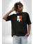My Hero Academia Boku Anime Siyah Oversize Kadın Erkek Ön Orta Minimal Baskılı T-Shirt 2