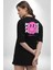 Positive Enerji Emoji Gülen Surat Siyah Oversize Kadın Erkek Ön ve Sırt Baskılı T-Shirt 4