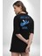 Do It Later Stitch Biberon Animasyon Siyah Oversize Kadın Erkek Ön ve Sırt Baskılı T-Shirt 5