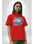 At Mandala Kafası Pamuklu Bisiklet Yaka Kadın Erkek Oversize Boyfriend Dijital Baskılı Kırmızı T-Shirt 2