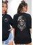Asker Goril Komutan Siyah Oversize Kadın Erkek Ön ve Sırt Baskılı T-Shirt 1