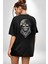 Asker Goril Komutan Siyah Oversize Kadın Erkek Ön ve Sırt Baskılı T-Shirt 3