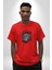 Kırmızı Şapka Maymun Pamuklu Bisiklet Yaka Kadın Erkek Oversize Boyfriend Dijital Baskılı Kırmızı T-Shirt 5