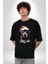 Yeni Yıl Noel Rottweiler Pamuklu Bisiklet Yaka Kadın Erkek Oversize Boyfriend Dijital Baskılı Siyah T-Shirt 2