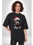 Yeni Yıl Noel Rottweiler Pamuklu Bisiklet Yaka Kadın Erkek Oversize Boyfriend Dijital Baskılı Siyah T-Shirt 3