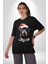 Yeni Yıl Noel Rottweiler Pamuklu Bisiklet Yaka Kadın Erkek Oversize Boyfriend Dijital Baskılı Siyah T-Shirt 4