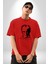 Kemal Atatürk Imza ve Silüet Pamuklu Bisiklet Yaka Kadın Erkek Oversize Boyfriend Dijital Baskılı Kırmızı T-Shirt 1