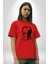 Kemal Atatürk Imza ve Silüet Pamuklu Bisiklet Yaka Kadın Erkek Oversize Boyfriend Dijital Baskılı Kırmızı T-Shirt 3