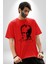 Kemal Atatürk Imza ve Silüet Pamuklu Bisiklet Yaka Kadın Erkek Oversize Boyfriend Dijital Baskılı Kırmızı T-Shirt 4